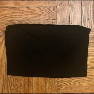 Simple Black Strapless Crop Top